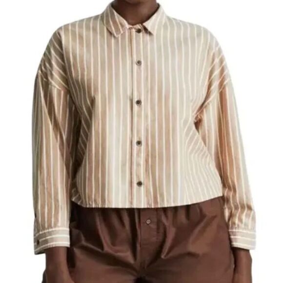 Everlane Other - NWT Everlane the woven striped button down cropped pajama top